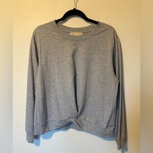 MICHAEL Michael Kors Twist Front Gray Sweatshirt Top Size L EUC